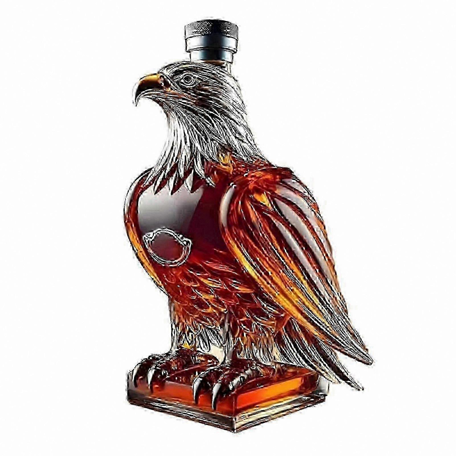 Whiskey Decanter Bottle with Eagle Design 350ml Capacity for Bourbon and Scotch Storage Display