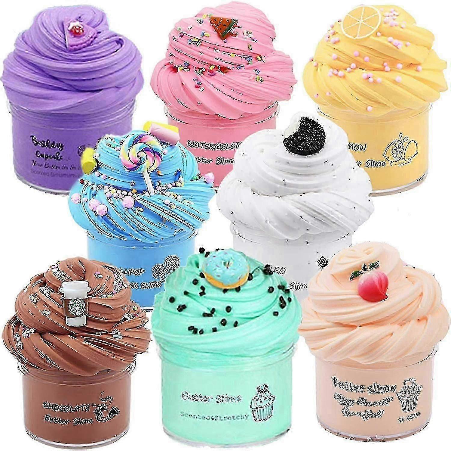 Diy Fluffy Slime Butter Slimes Fruit Kit Soft Stretchy Non-sticky Cloud Making Set For Kids Gift 2025