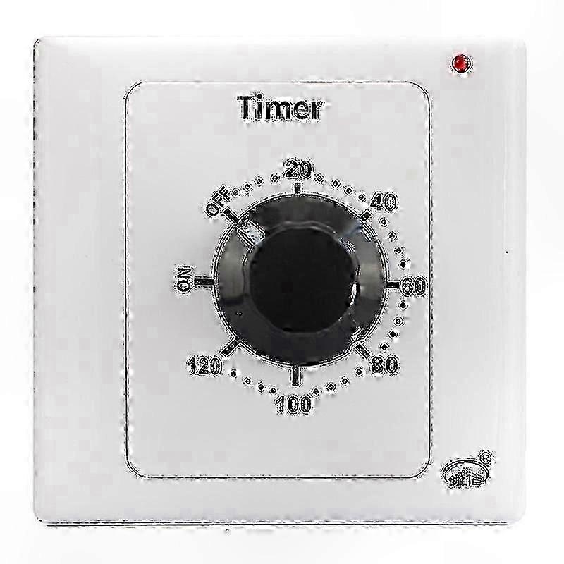 120 Minute Countdown Timer Switch, AC 220V 15A Mechanical Timer Socket, 86 Panel Time Control Button (PrettyJ)