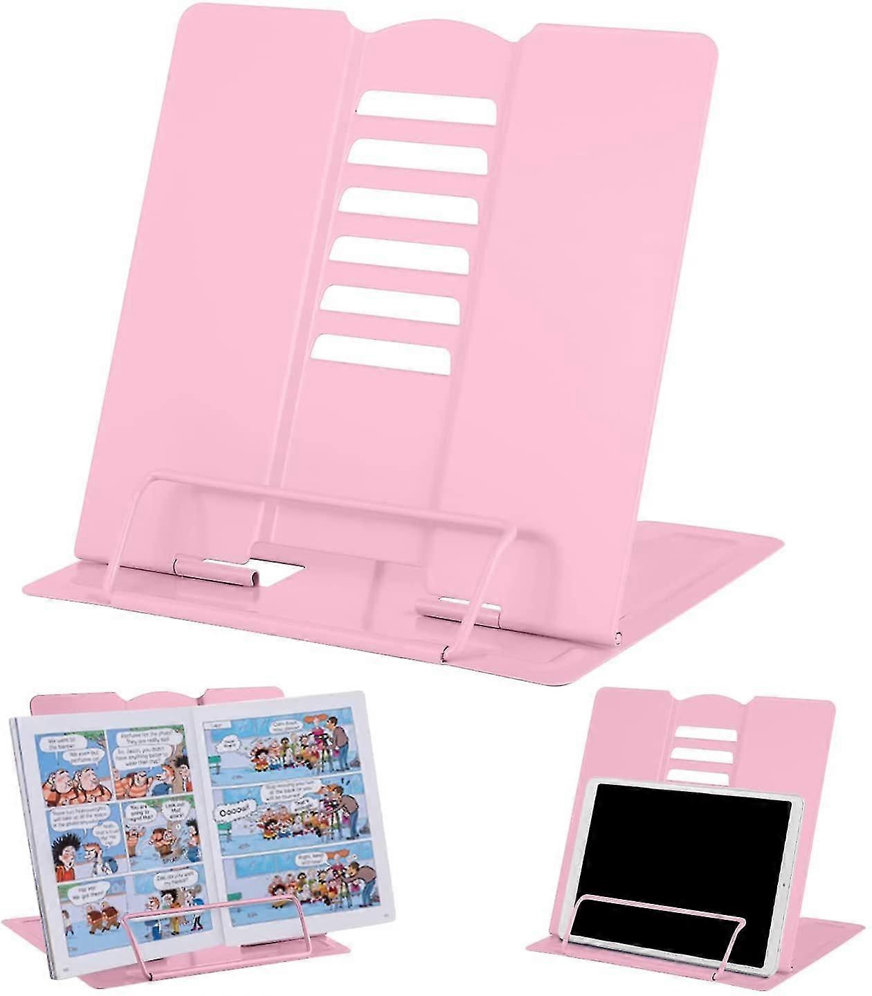 Book Stand Metal Reading Rest Book Holder Adjustable Cookbook Documents Holder Portable Sturdy Bookstands For Recipes Textbooks Tablet Music Books