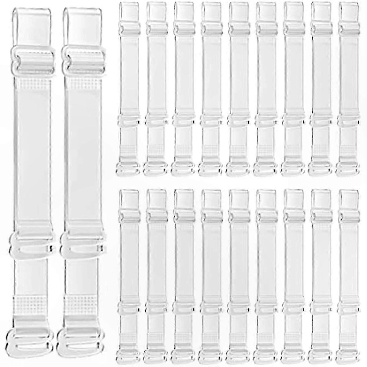 10 Pairs of Clear Bra Straps, Transparent Non-Slip Adjustable Shoulder Straps for Strapless Bras, Invisible Replacement Bra Straps