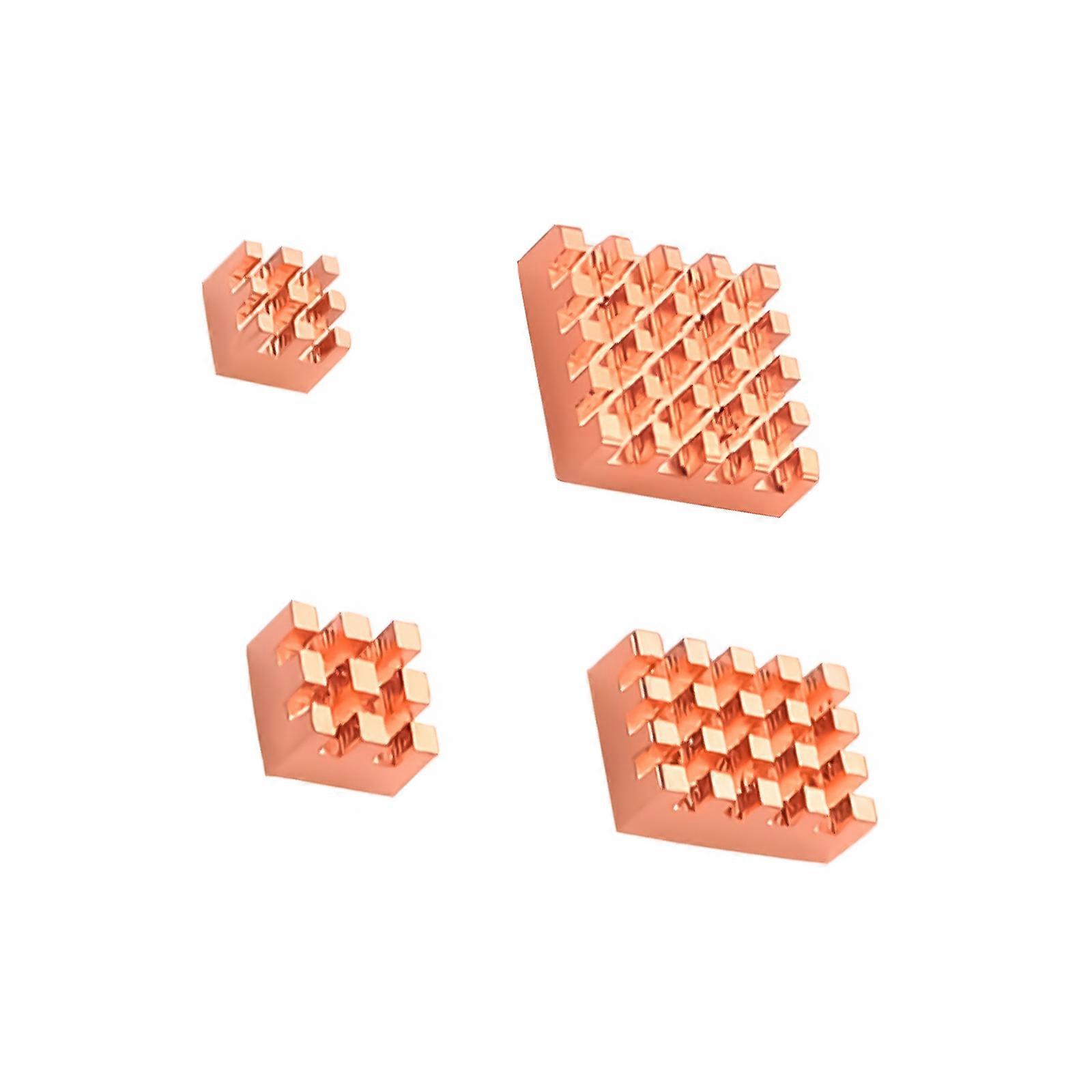 Copper Heatsink Set 4PCS Comprehensive Heatsinks For RPI 4B  1G 2G 4G Development Board For Long Run Projects Multicolor