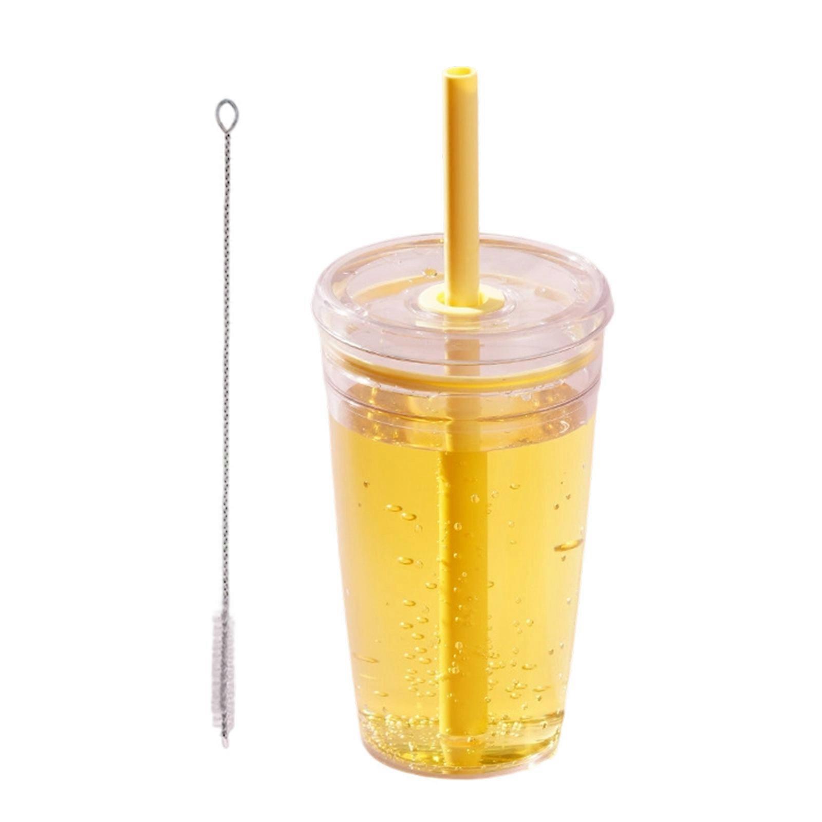 Complimentary Single Layer Protan Straw Cup For Hot Cold Beverages Home Commuting  Yellow