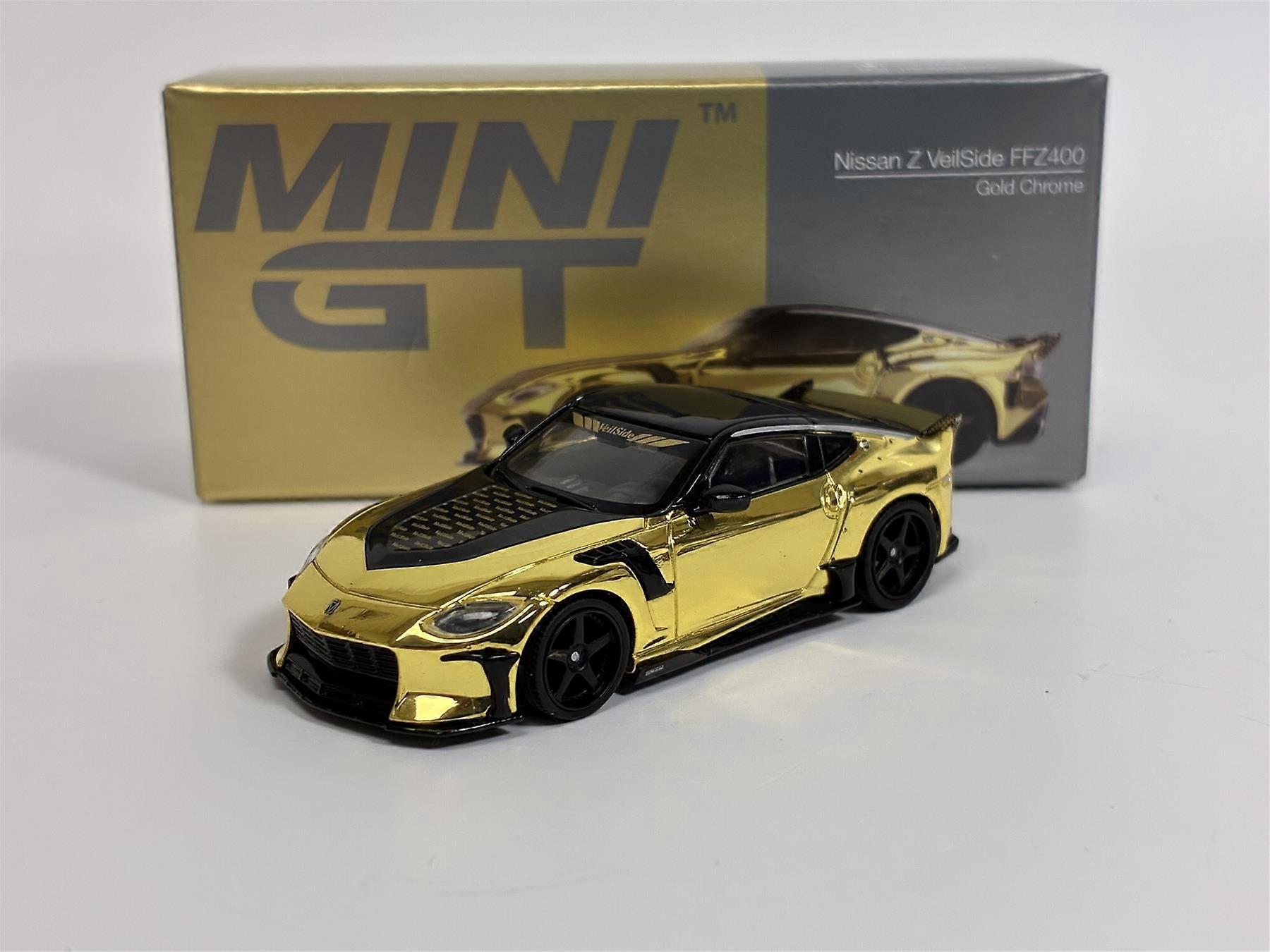 Nissan Z VeilSide FFZ400 Gold Chrome LHD 1:64 Scale Mini GT MGT00985L