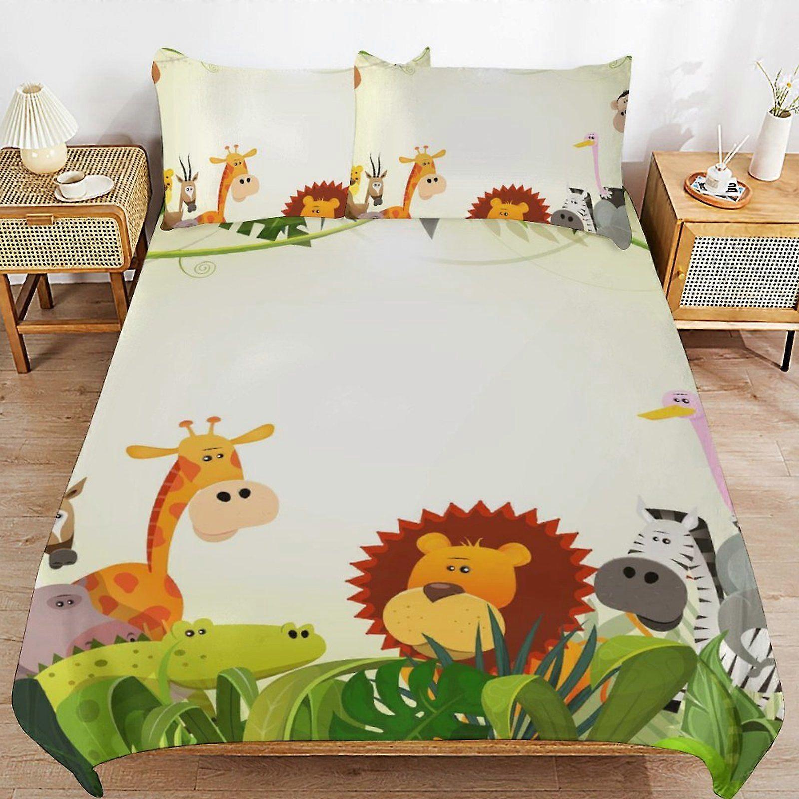 q645 Wonder Zoo Comfortable Sleep Feel Long Thread Finish Zipper Setup Practical Bed Duvet Cover Sets Detail d645