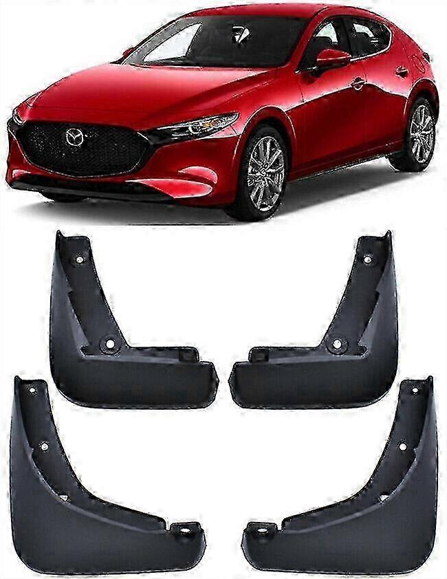 Genuine Front & Rear Splash Guards Mud Flaps For 2019-2025 Mazda 3 Hatchback