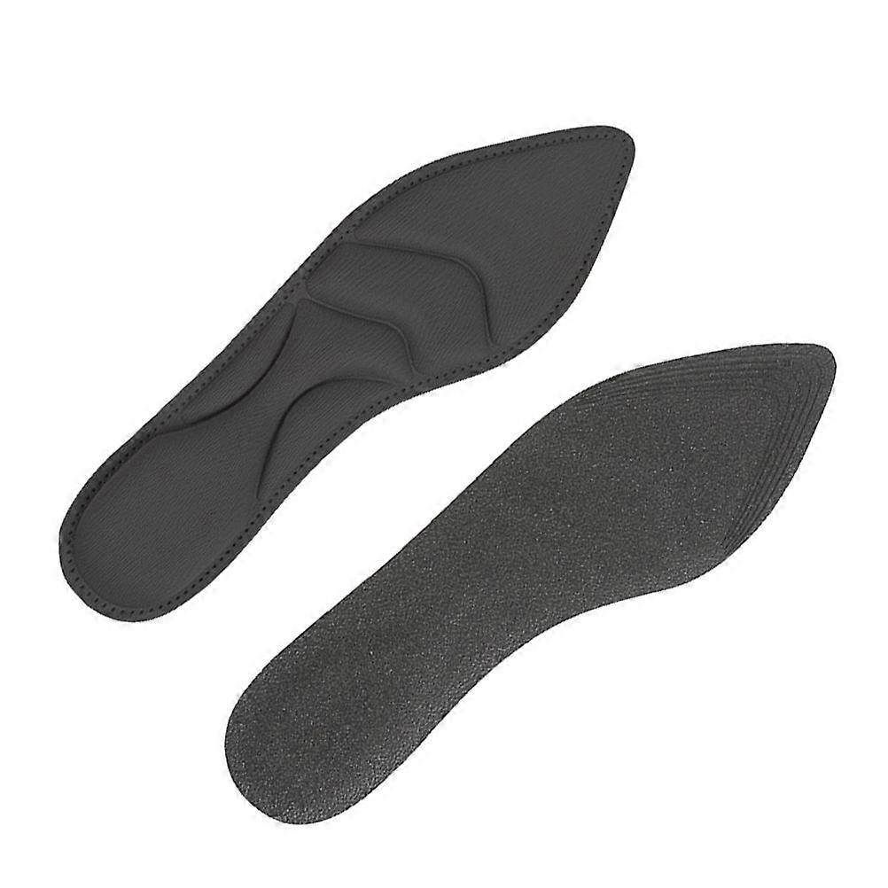 1 Pair High Heel Insoles Comfortable Breathable Absorbent Sponge Pointy High Heel Shoe Pads Insoles (Black)