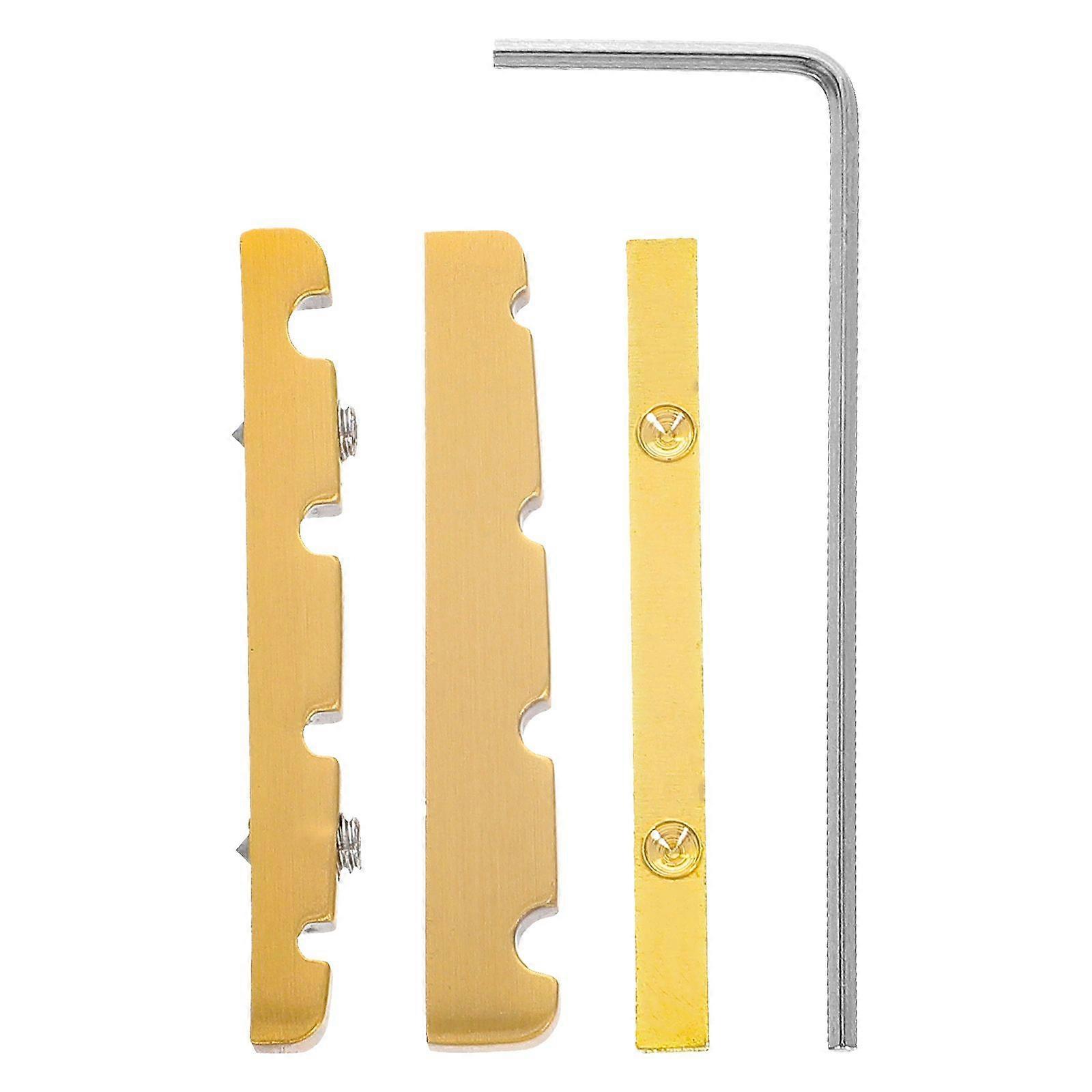 1 Set Bass 4 String Guitar Brass Bridge Nut 38mm Metal Core String Tree Replacement Kit Adjustable Bone Nut for Bass Guitar Bridge System Optimization