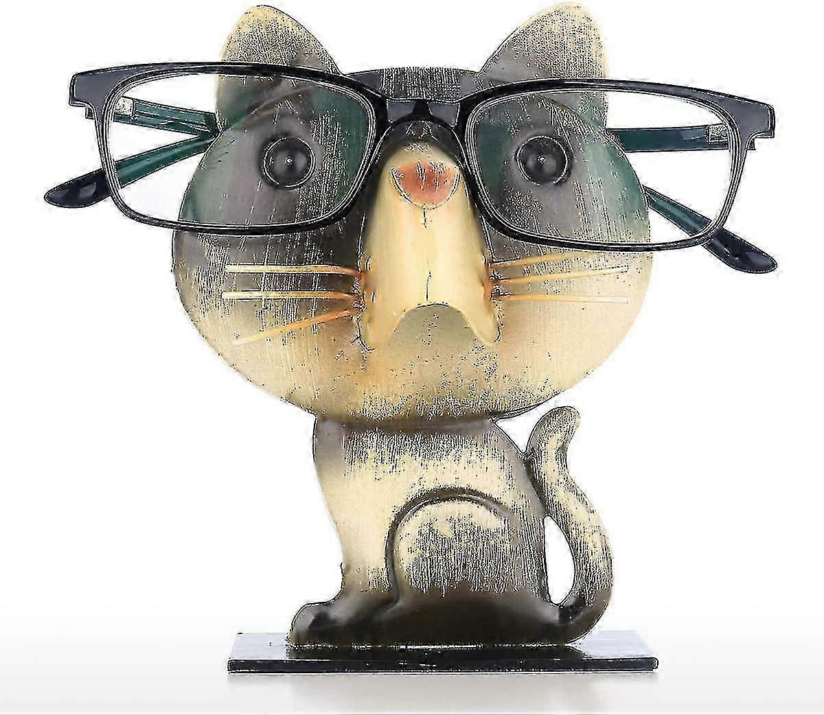 Optimized Metal Eyeglass Display Stand with Animal Sculpture Design (Cat Shape) - Top Seller
