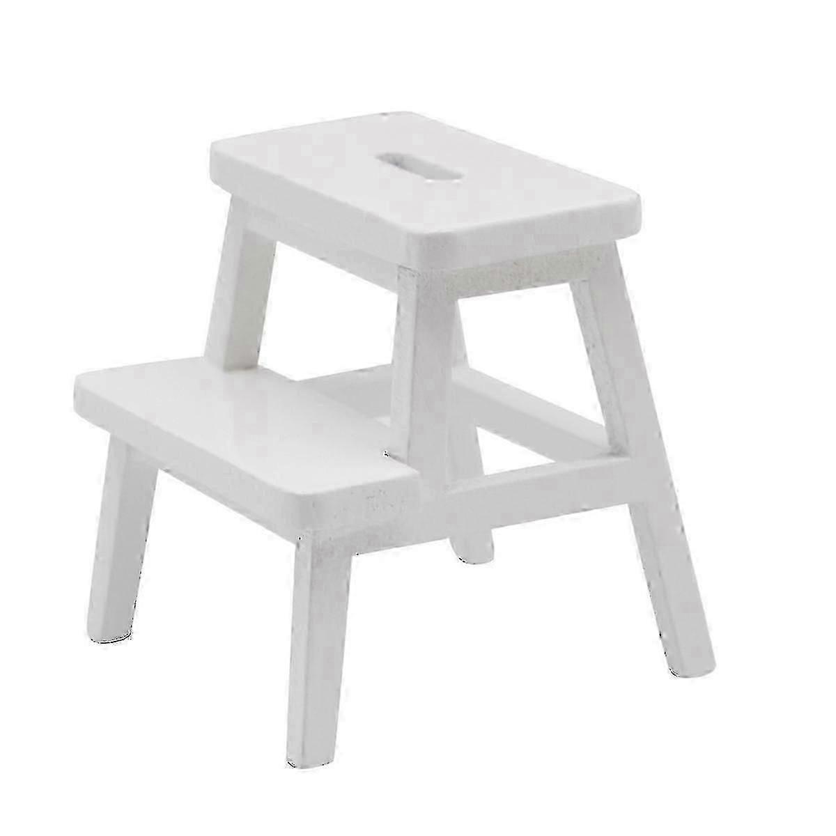 Versatile Wooden Mini Stool - Ergonomic Double-Layer Step for Home Use