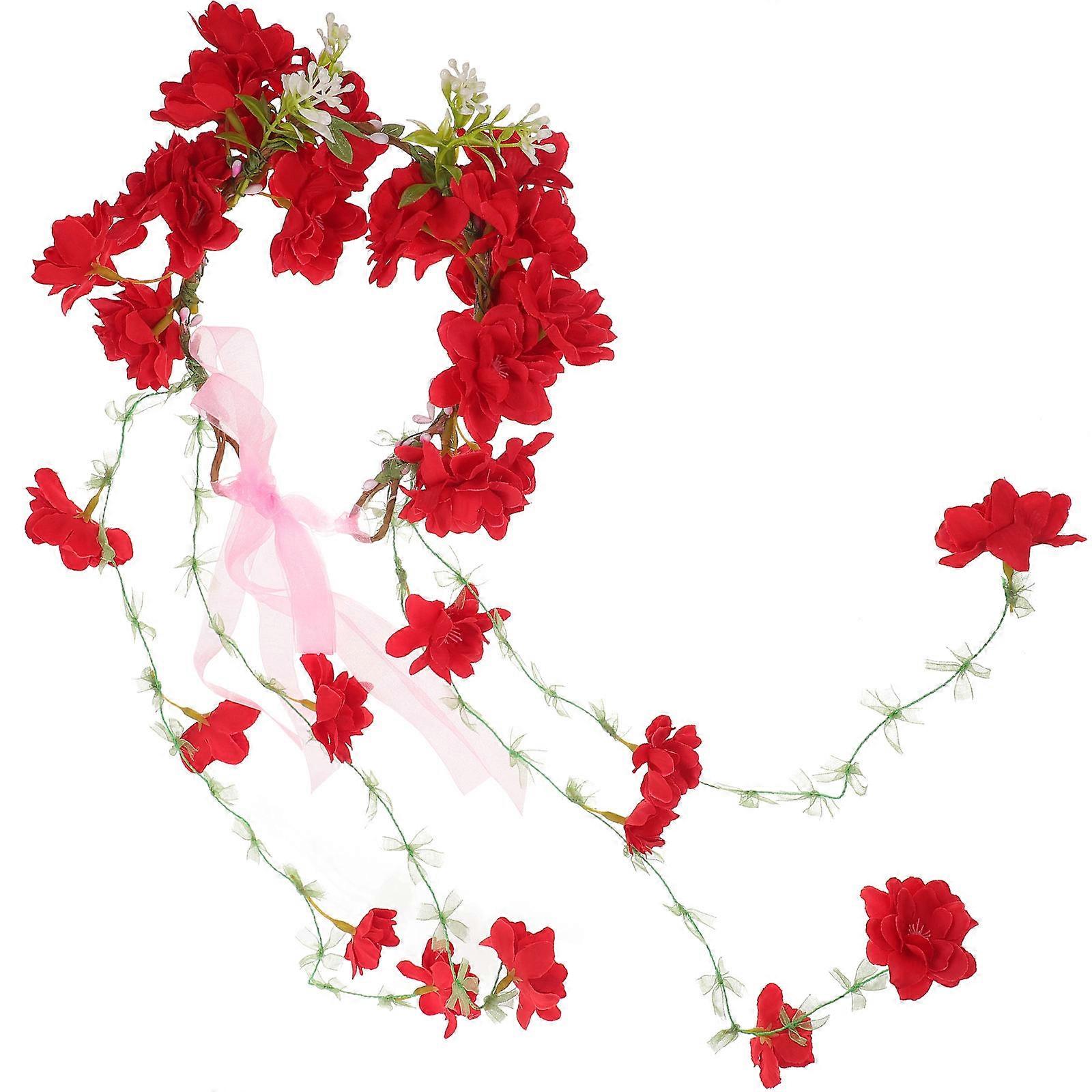 Fairy Crown Cherry Accessory for Decoration Red Cloth