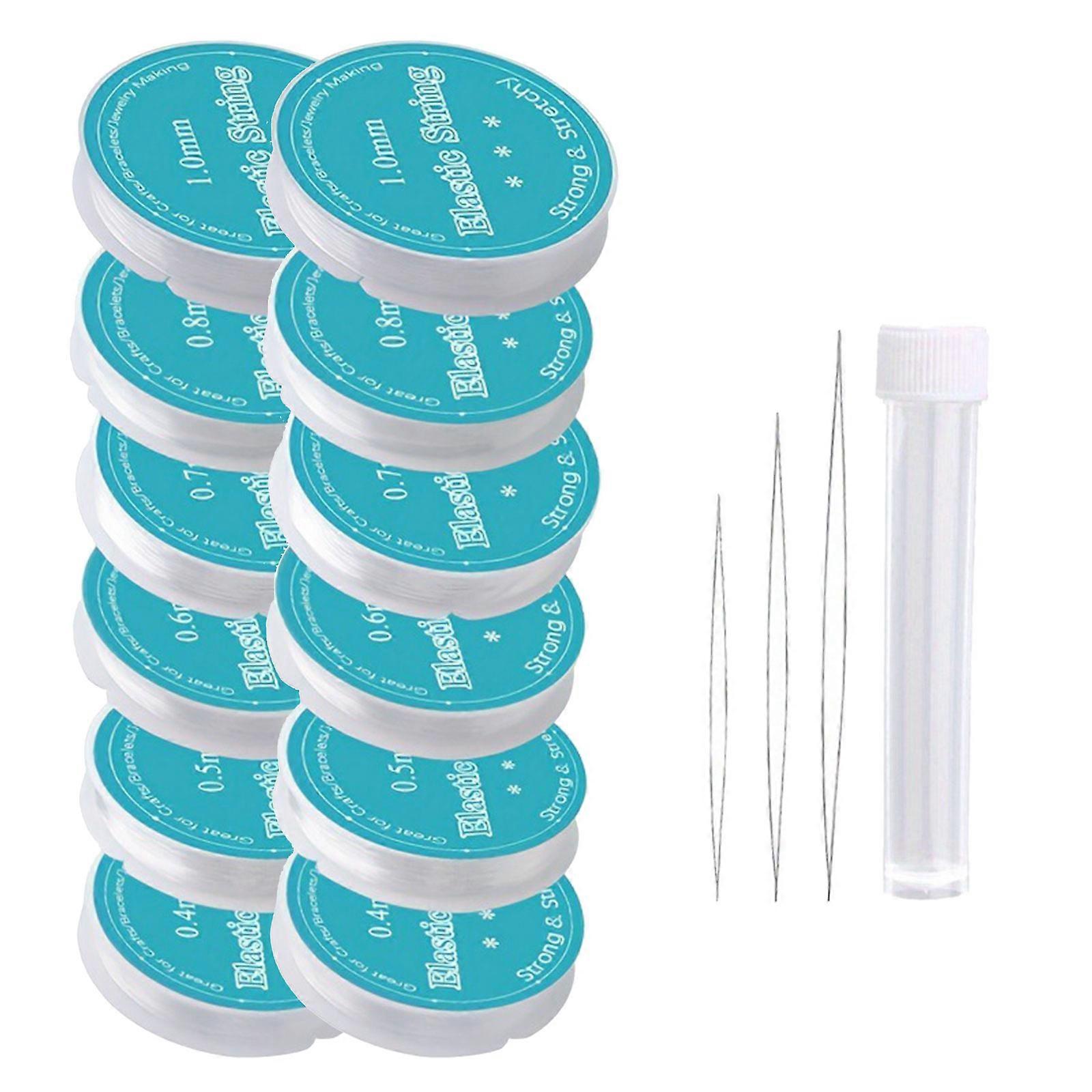 Stretchy Metal Cord with Big Eye Beading Needle Elastic String Beading Thread For Bracelets Jewelry Crafting Project Multicolor