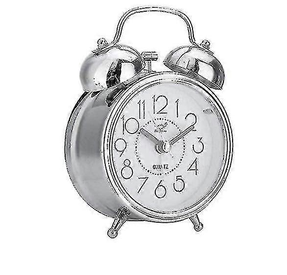 3 بوصة معدن جرس المنبه الإبداعية الرجعية المنبه كتم الصوت مضيئة على مدار الساعة