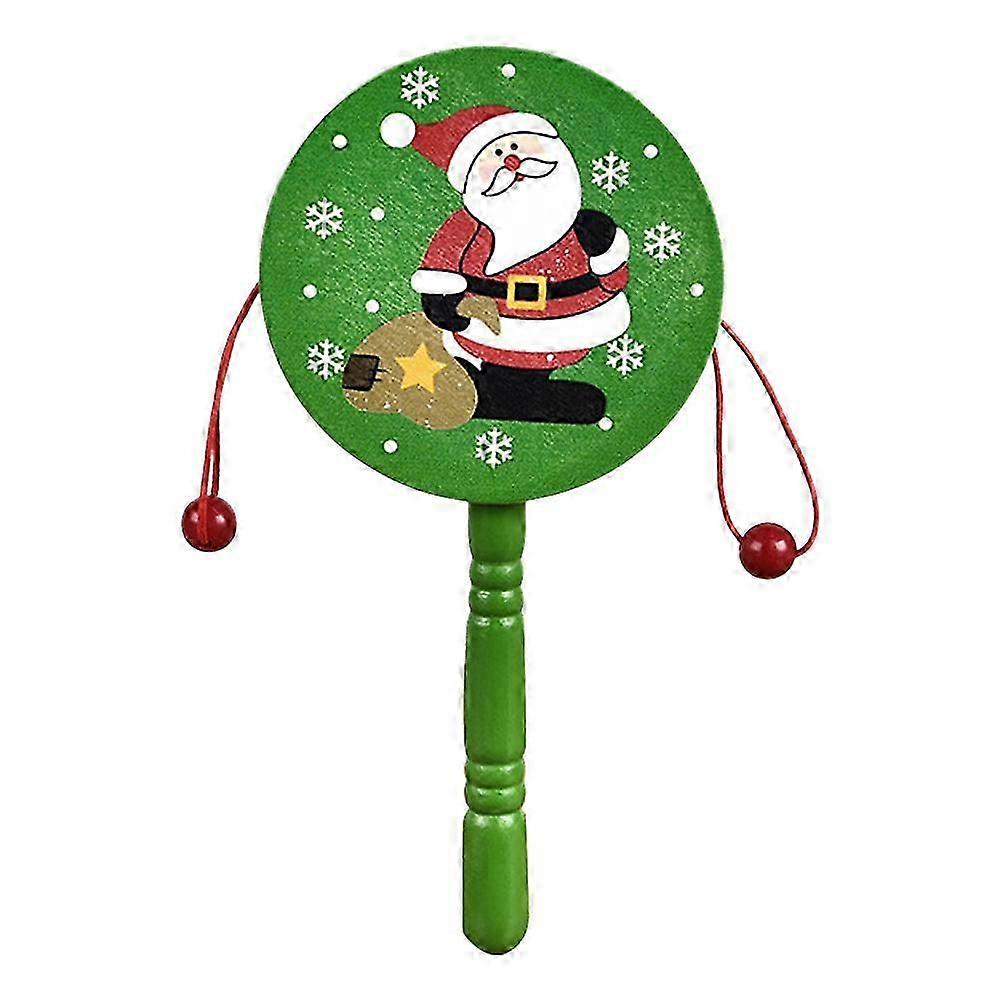 1 db-os bébi csörgő dob, elbűvölő, nyugtató játék, fa fogójáték csecsemőknek (zöld) 25-26