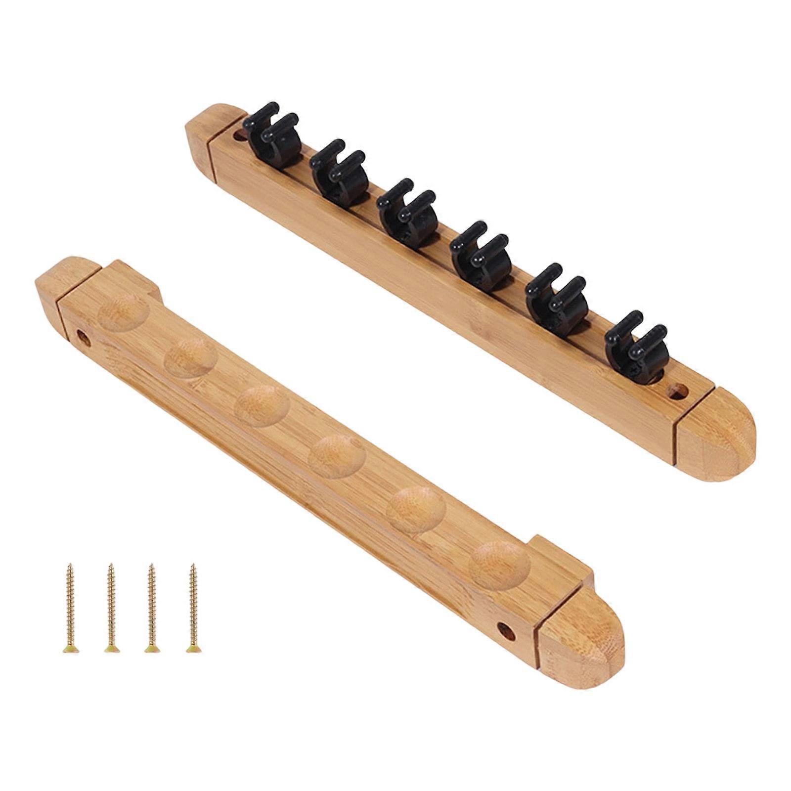 Natural Wood Billiard Stick Organizers 8 Slot Cue Rack Stable Base for Secure Cue Storage Solution  Log color
