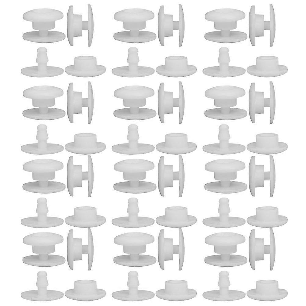 1 Bag 100 Pairs Protective Mask Fastening Buckle Fixing Button Snap-fastener Disposable Elastic Resin Buckle (White)