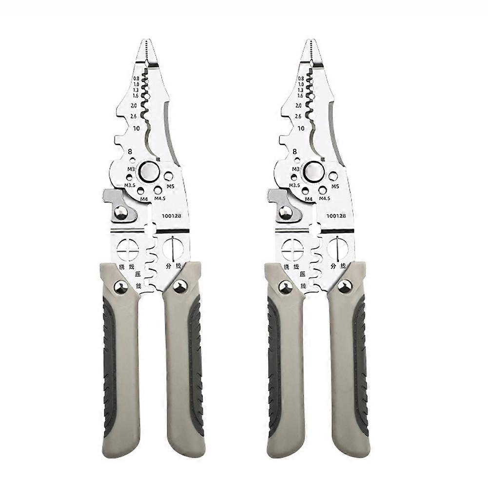 Multifunctional Wire Stripper Crimper Cable Cutter Pliers, Professional Electrical Wire Stripping Tool 2Pcs
