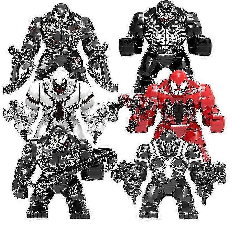 6Pcs Venom Big Minifigures Building Blocks Toys Set Action Figures