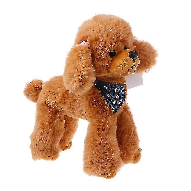 Stuffed poodle toy for children, soft plush dog doll, high simulation