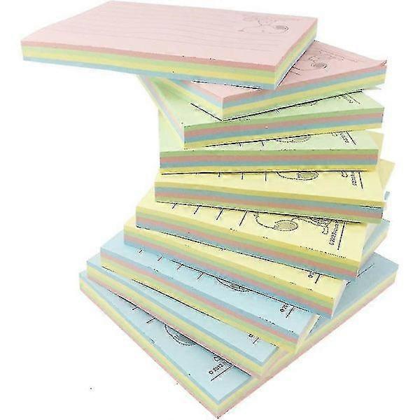 Snoopy Character Colorful Sticky Notes, 10 cm x 7.5 cm, 10 Blocks/Pack, 80 Sheets/Block (Rectangle, 10 Blocks) 10 Blocks Rectangle