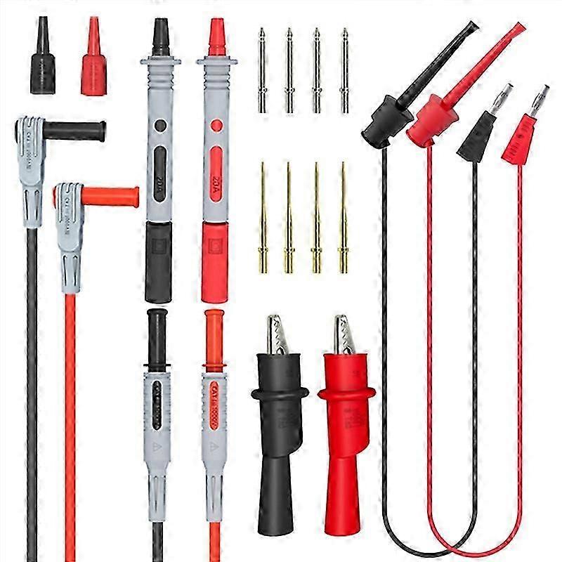 P1308B 18PCS Test Lead Kit 4MM Banana Plug to Test Hook Cable Replaceable Multimeter Probe Alligator