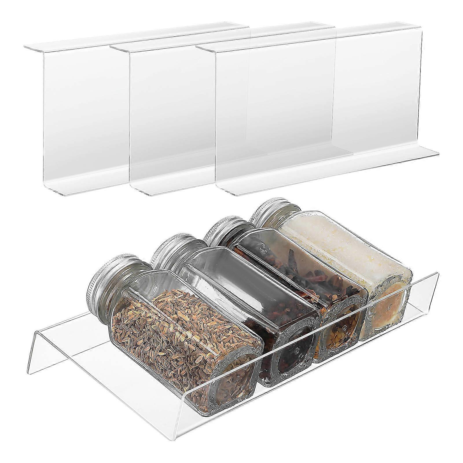 Spice Drawer Organizer Acrylic for Kitchen Use 4Pcs Expandable Clear Rack