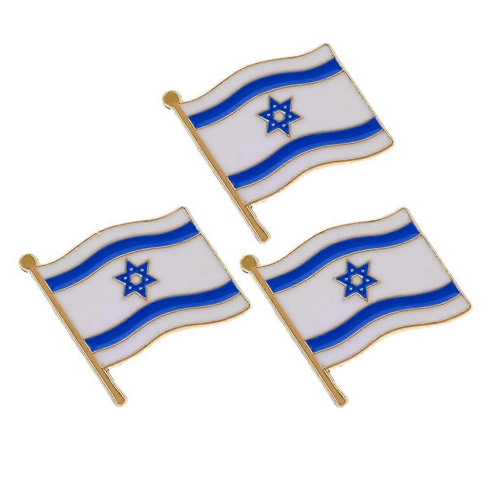 Flag Pin Creative Lapel Brooch for Party Use 3Pcs Set