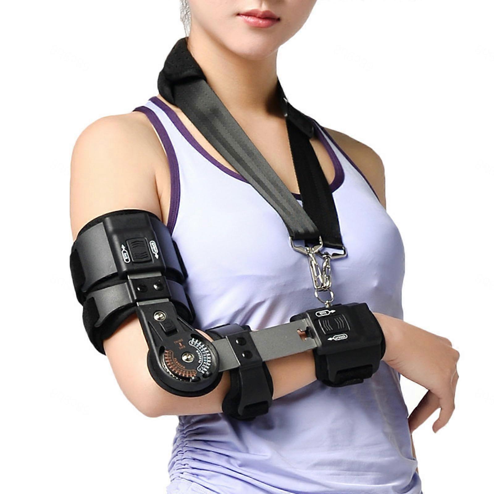 Hinged Elbow Brace Adjustable Post Op Stabilizer for Arm Injury Recovery Support