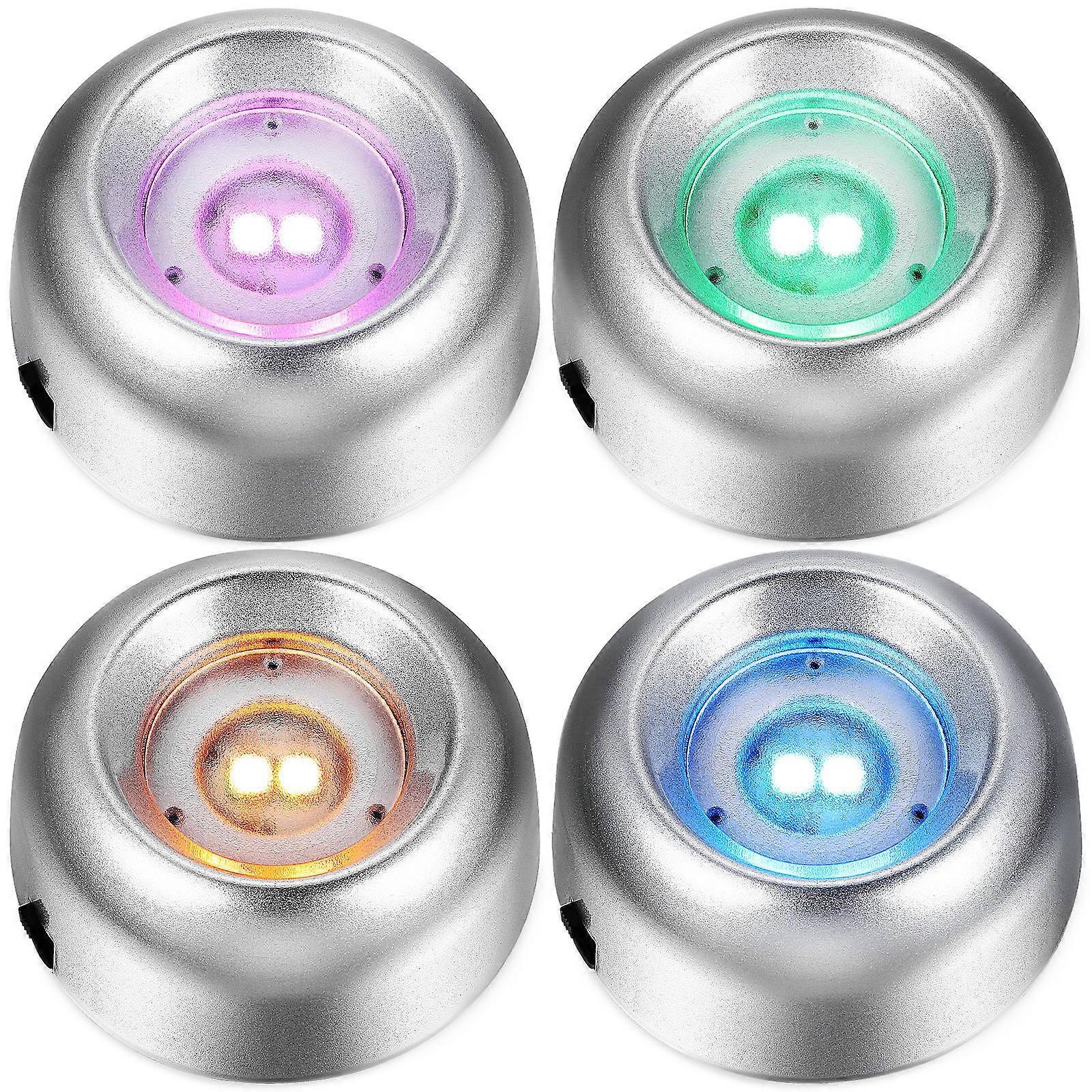 LED Light Base Colorful Lamp Bases for Display 20Pcs Silver Plastic Stand
