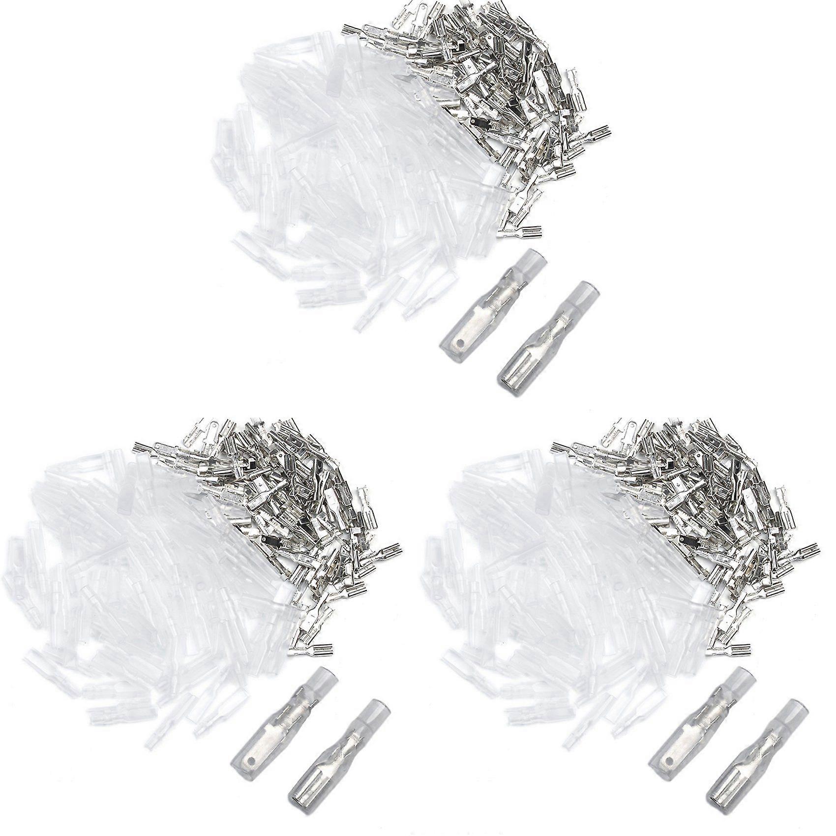 600PCS Male/Female Spade Crimp Terminals Electrical Insulating Sleeve Wire Wrap Connector, 2.8MM