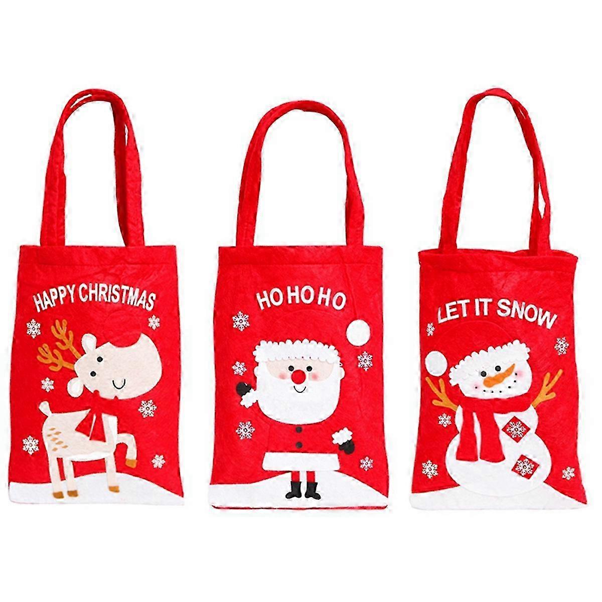 Christmas Gift Bag for Candy Storage - Festive Cartoon Pattern Drawstring Pouch for Cookies