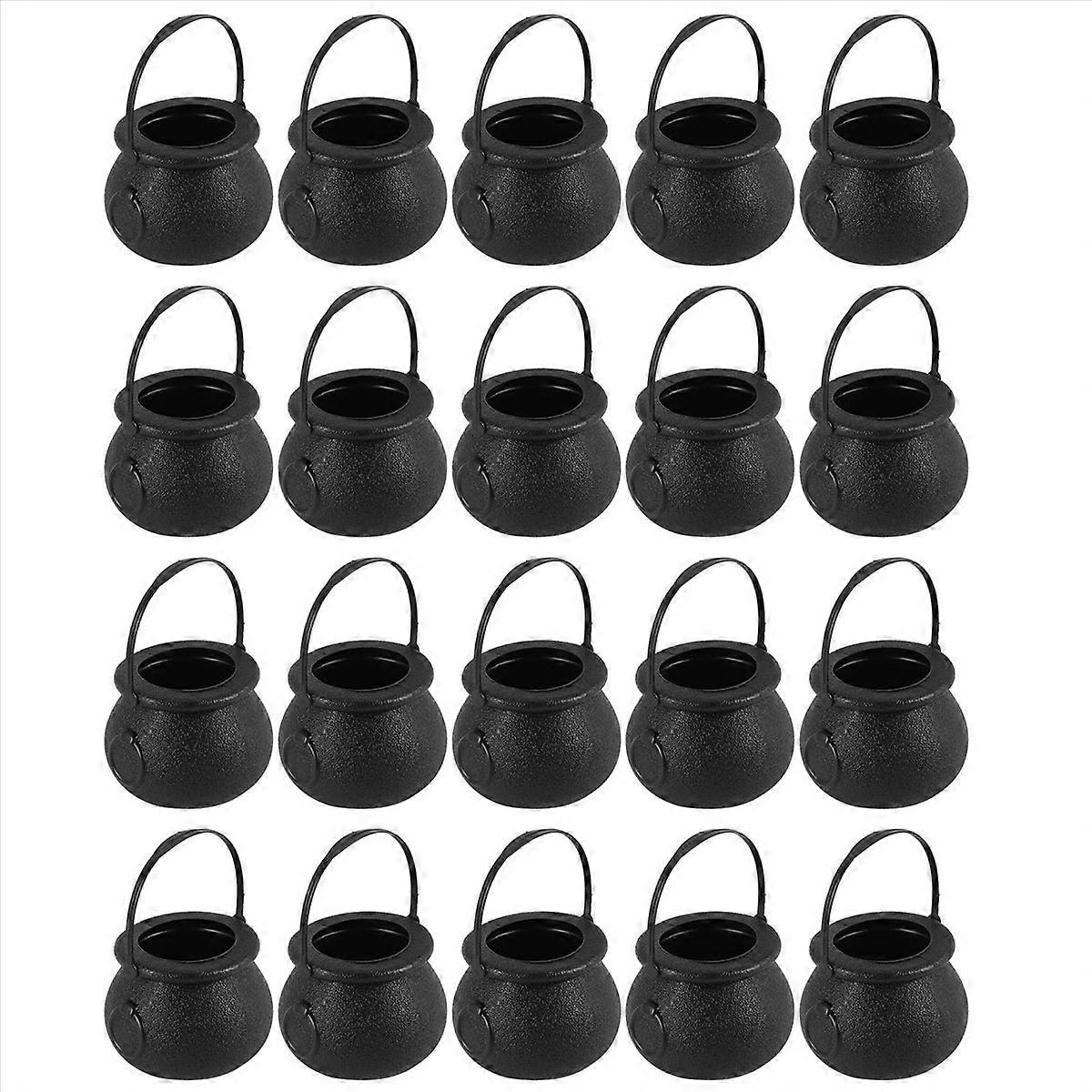 20 Pcs Candy Kettles Witch Skeleton Cauldron Holder Pot with Handle
