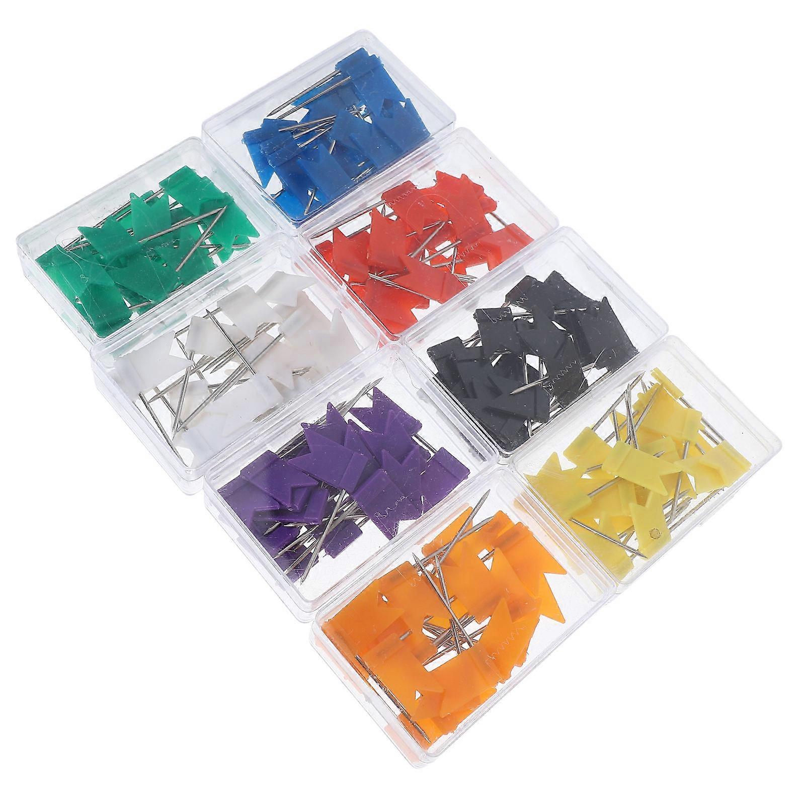Assorted Color Flag Push Pins for Decoration with 160Pcs Map Marking Pins