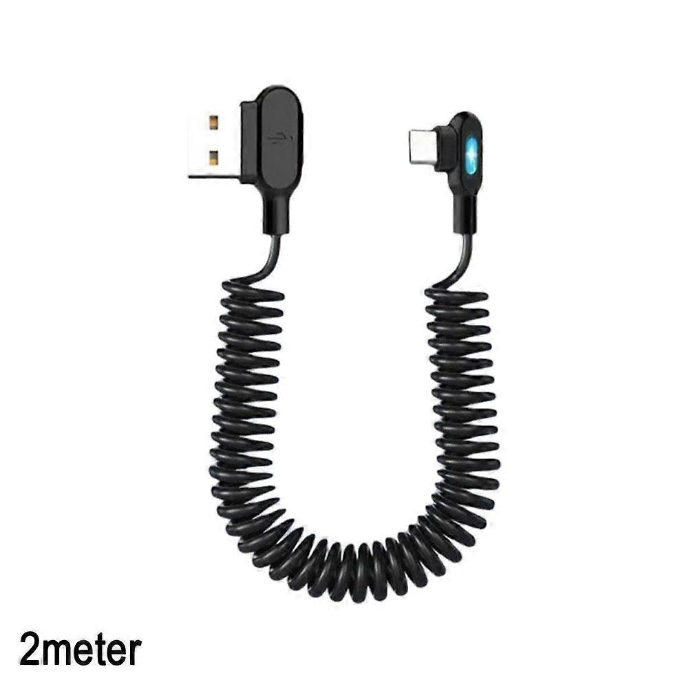Double-bend spring data cable USB to TYPE-C Mobile Fast Charging Phone 9CU8