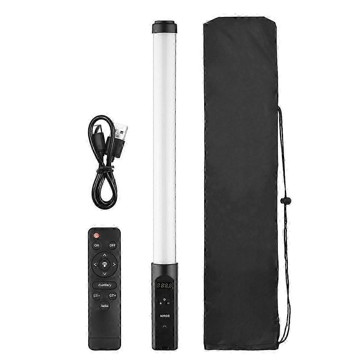 Handheld RGB Tube Light LED Video Light Wand 3200K-5500K Dimmable 10 Modes Effects Built-in Battery with Remote Control