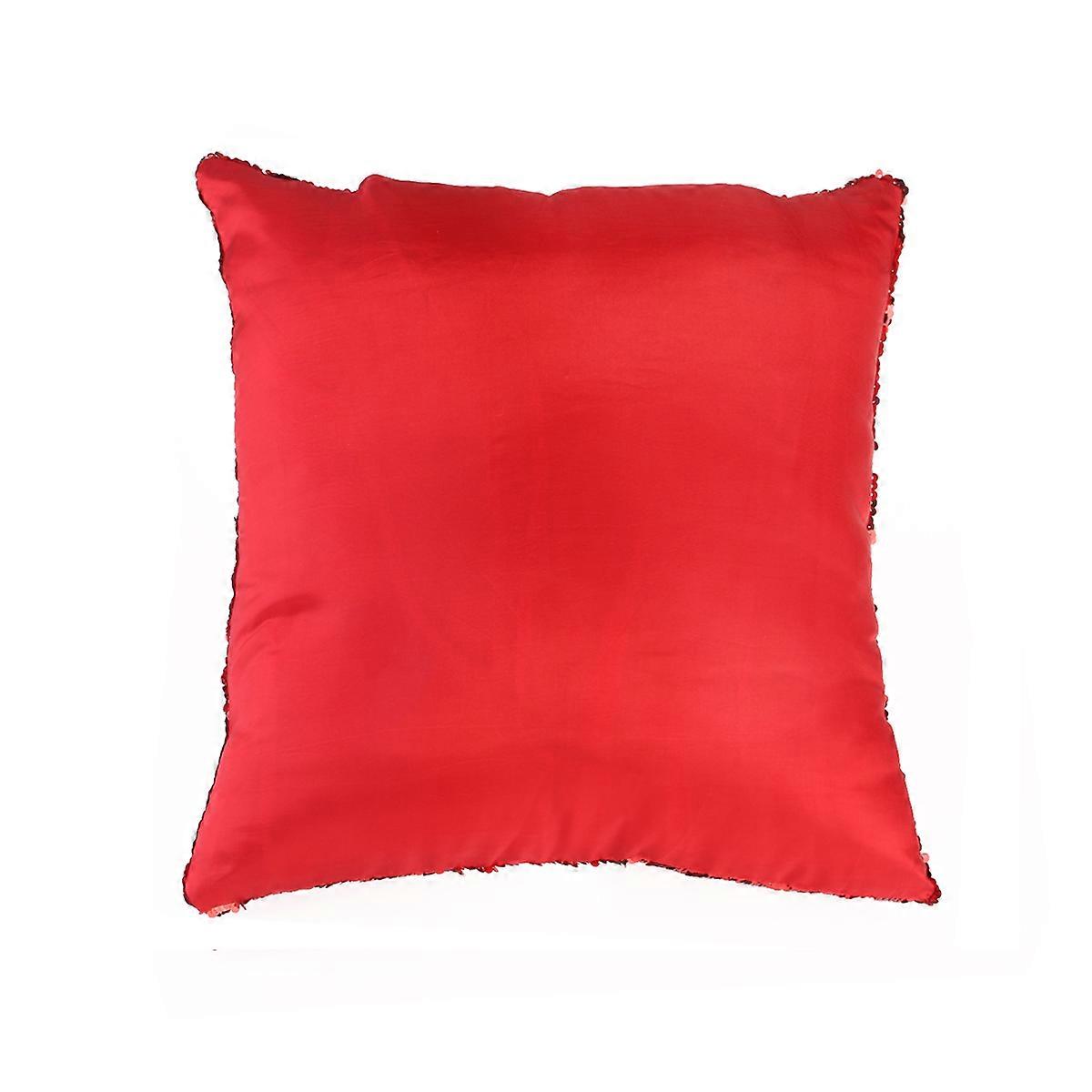 Two Tone Glitter Sequins Throw Pillow Cases for Body Relax Red