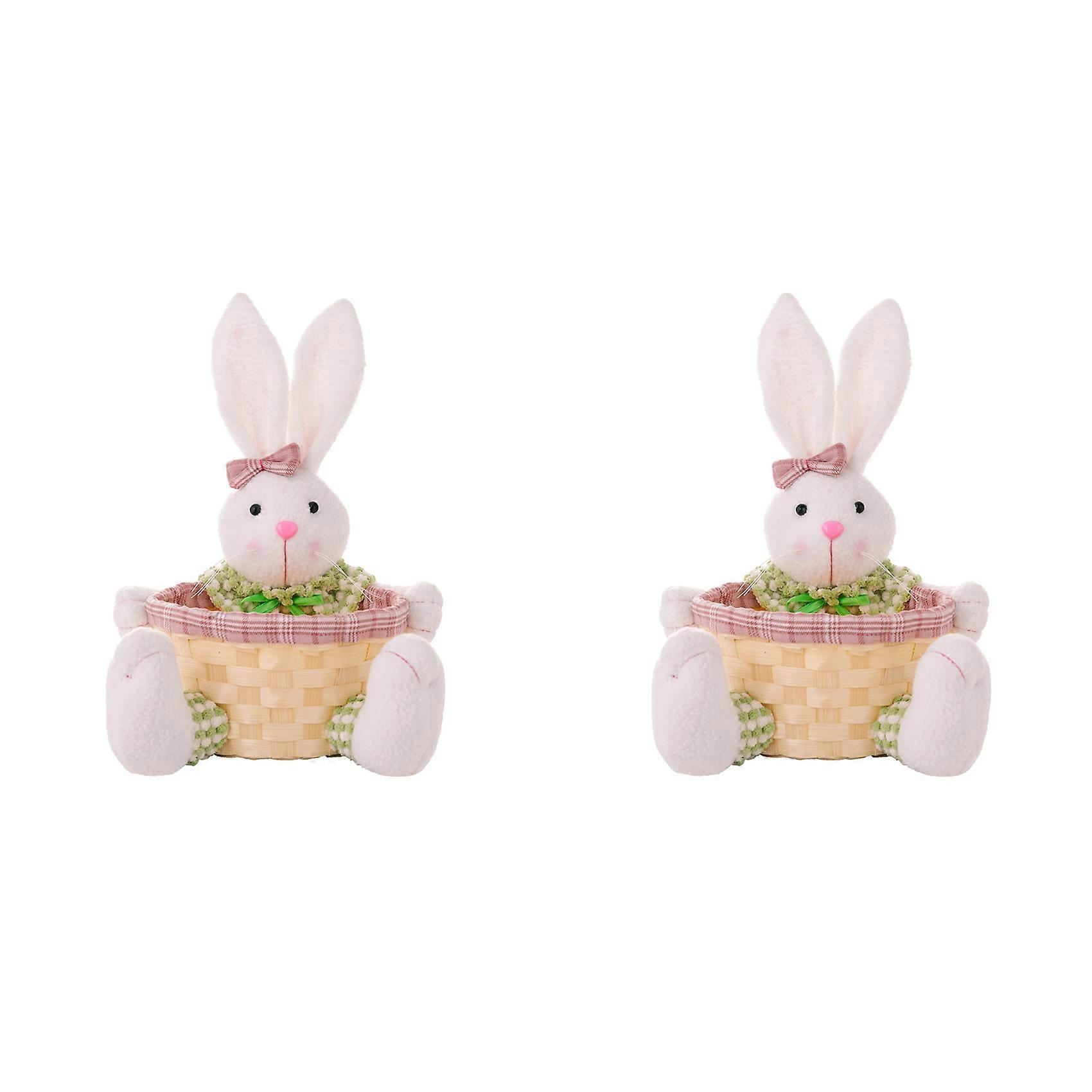 2X Easter Candy Dish, Bunny Easter Basket, Easter Candy Storage Basket, Box for Table Decor Easter ,A
