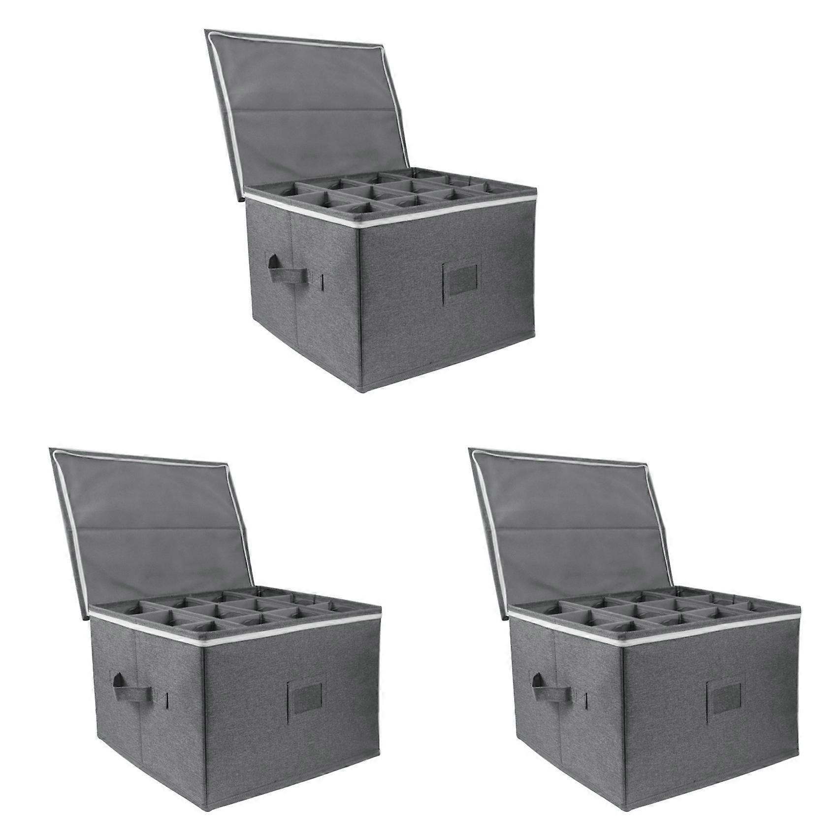 3X Wine Glass Storage Box Collapsible Goblet Storage Box