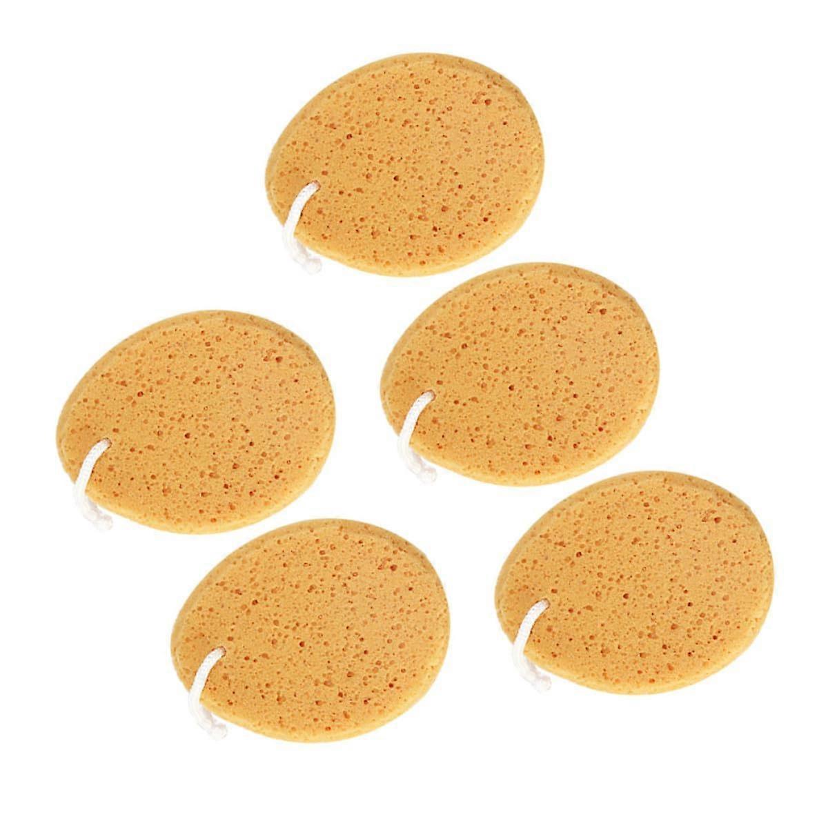 5PCS Soft Oval Honeycomb Bath Sponge with Strap for Gentle Skin Exfoliation and Moisturizing