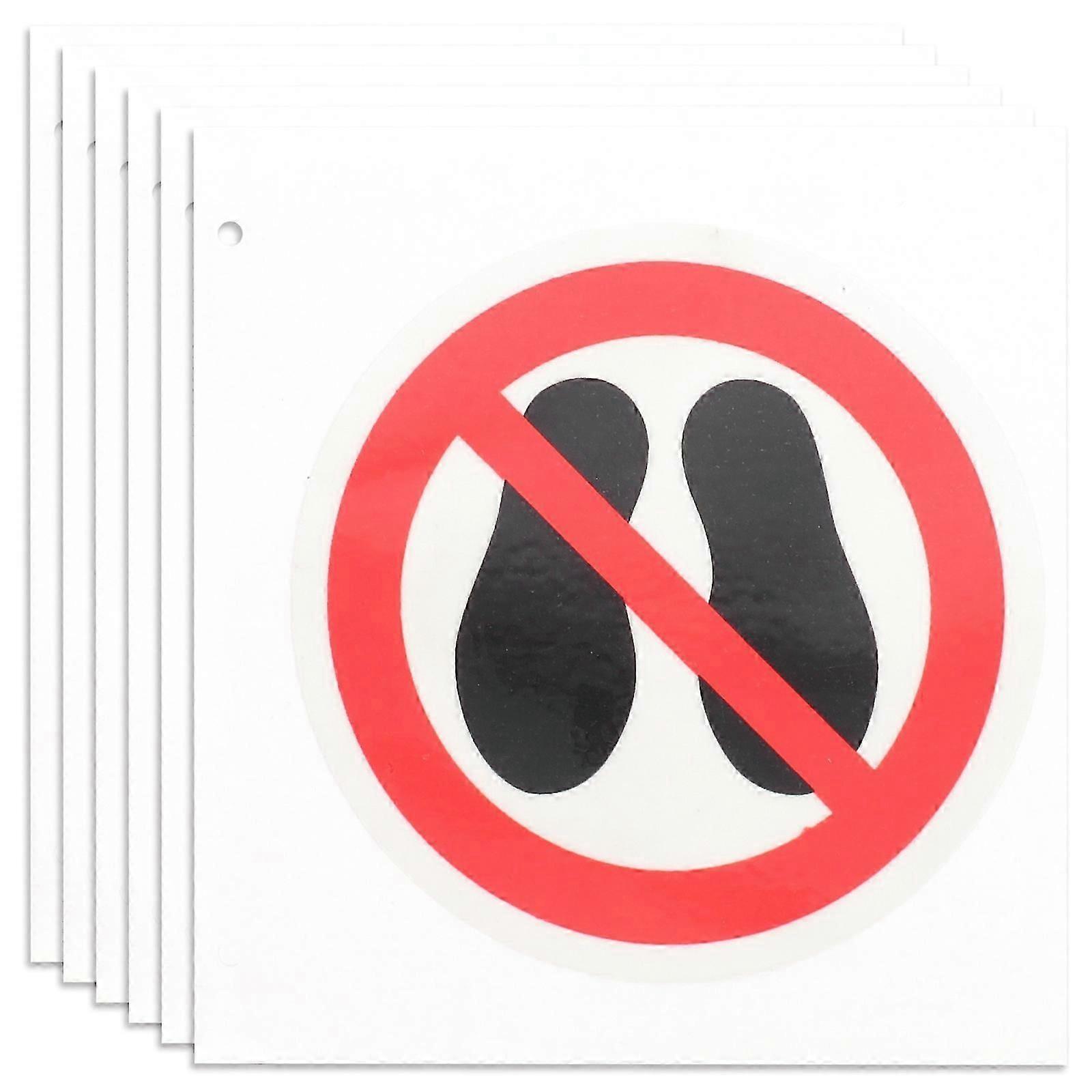 6PCS DIY No Step Here Warning Decal Round Do Not Step on It Sign Stickers
