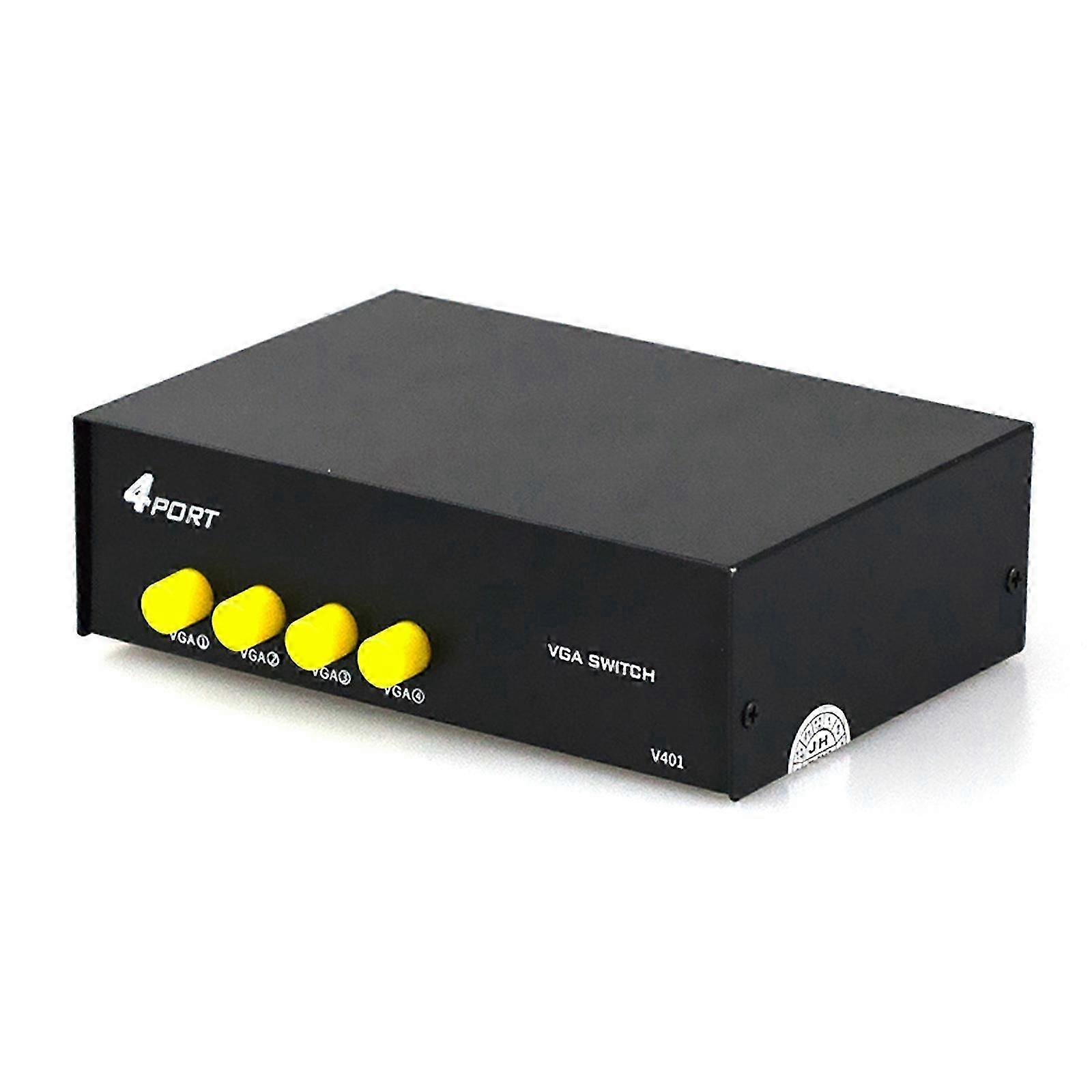 4-Way VGA Switcher with 1920x1440 Support, Metal Casing