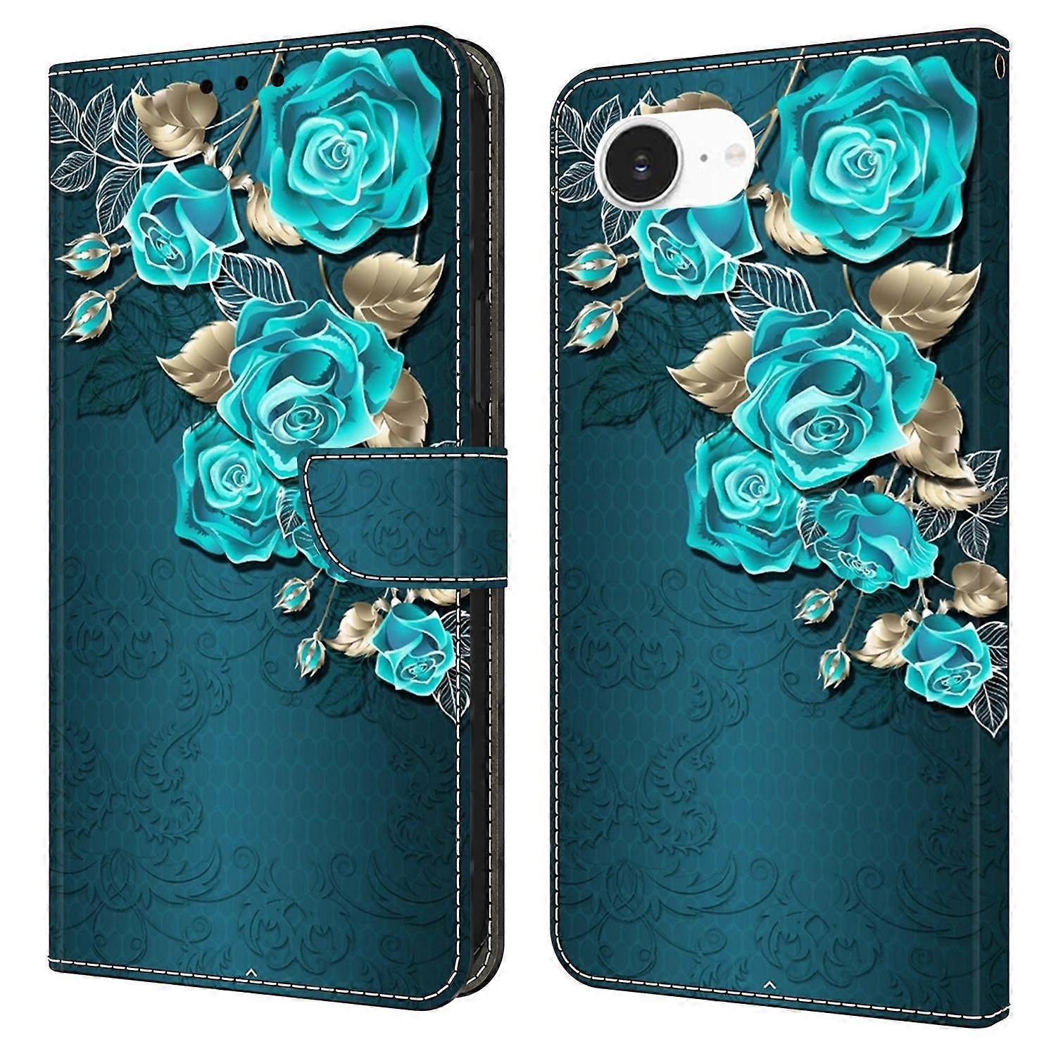 For iPhone 16e Case Magnetic Clasp 3D Pattern Leather Wallet Phone Cover