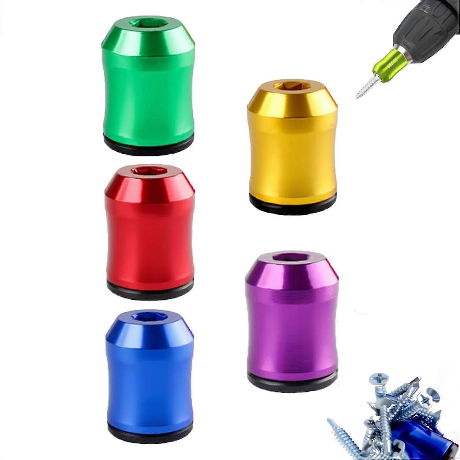5PCS 1/4 Inch Magnetic Screwdriver Bit Holder with Powerful Grip and Universal Hex Compatibility