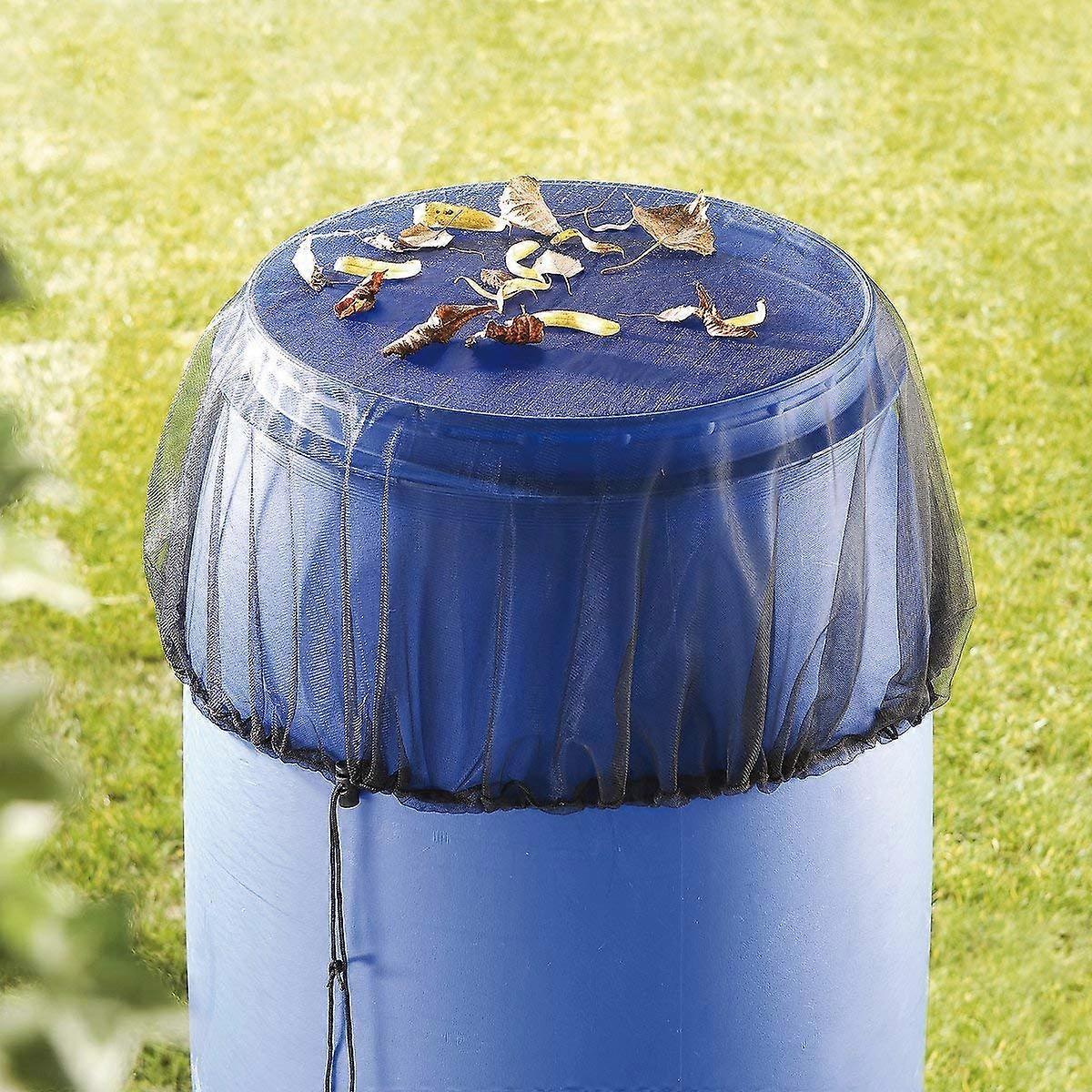 Rain Barrel Mesh Cover with Drawstring, Fine Polyester Screen for Debris Blocking, Universal Fit
