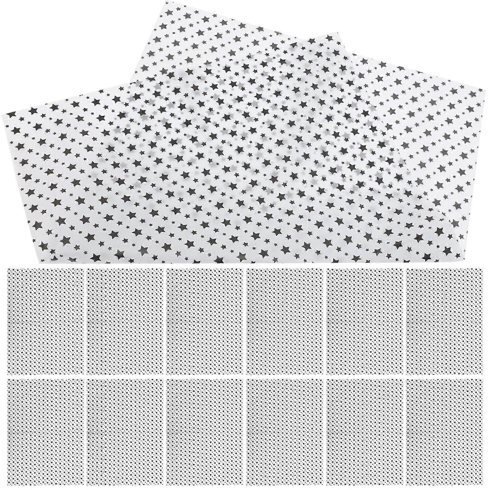 Decorative Wrapper 20 Sheets Star Pattern Gift Wrapping Paper For DIY Makers Craft Enthusiasts Black Material