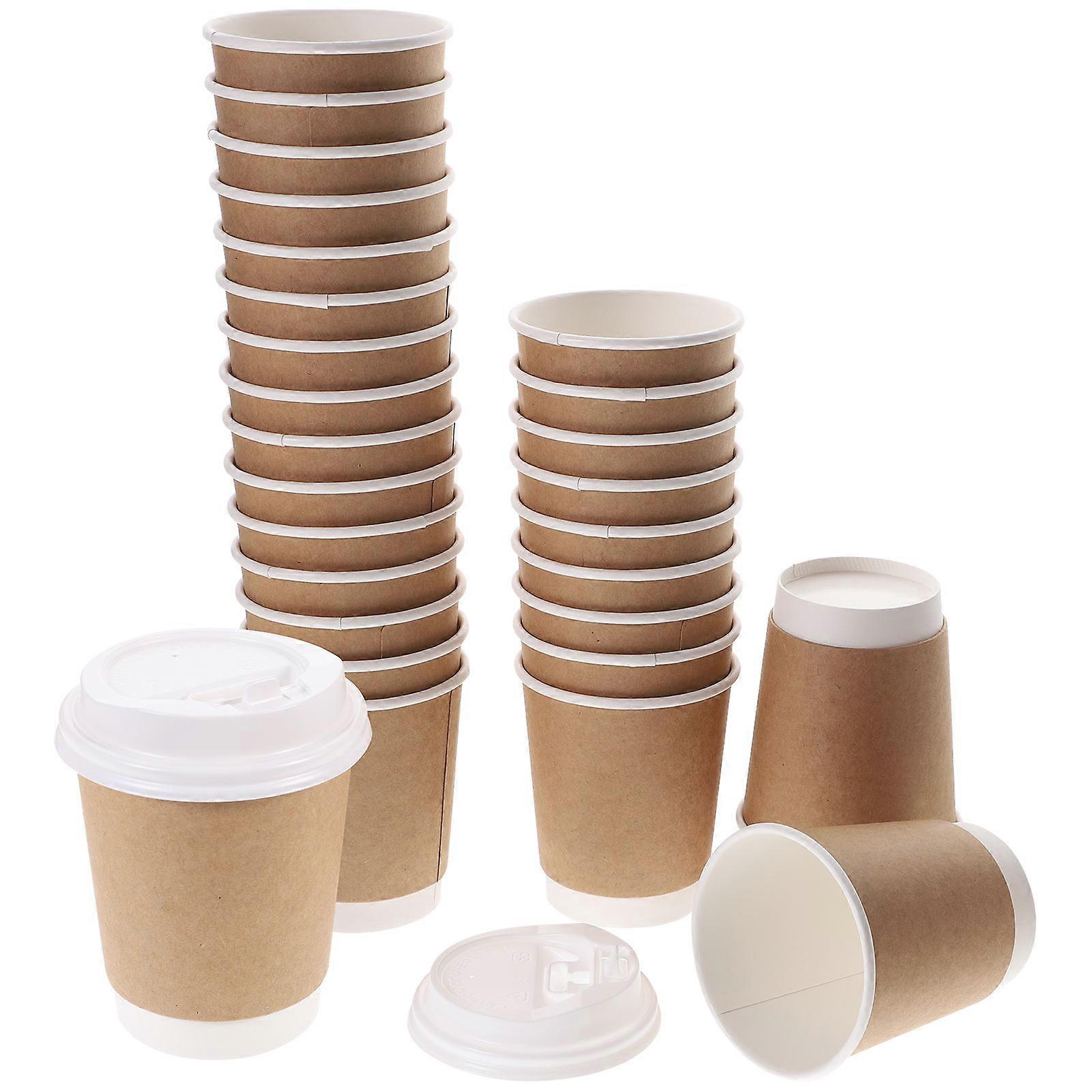 Cold Beverage Double Layer Kraft Paper Cup for Party Use 1Set