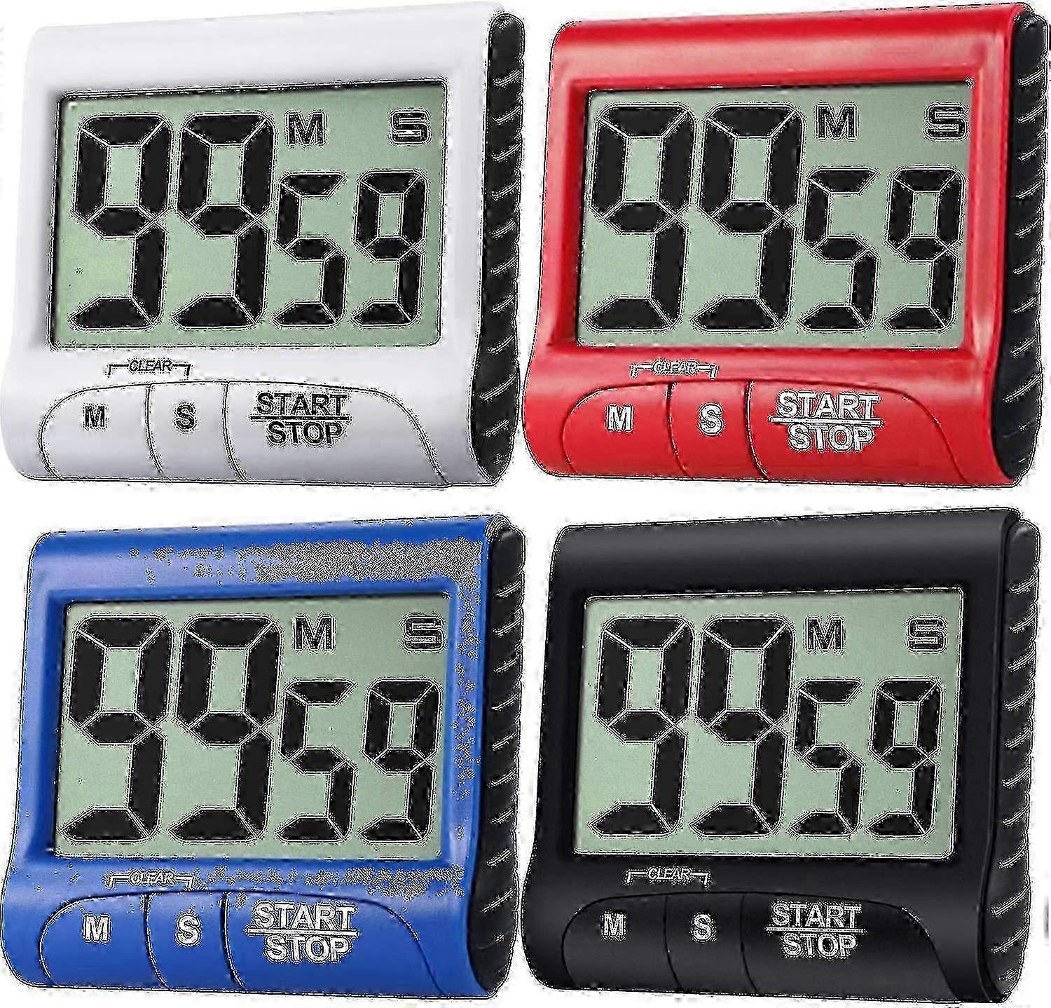 2025 4 Pieces Digital Kitchen Timer Large Display Kitchen Alarm Clock