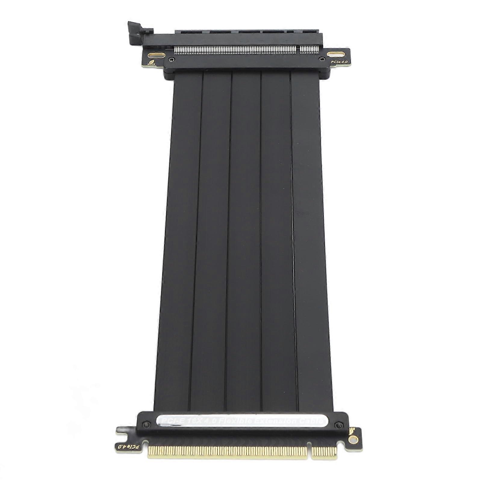 PCIe 4.0 GPU Riser Cable 64Gbps Speed x16 Extension for RTX RX Gaming PC Black