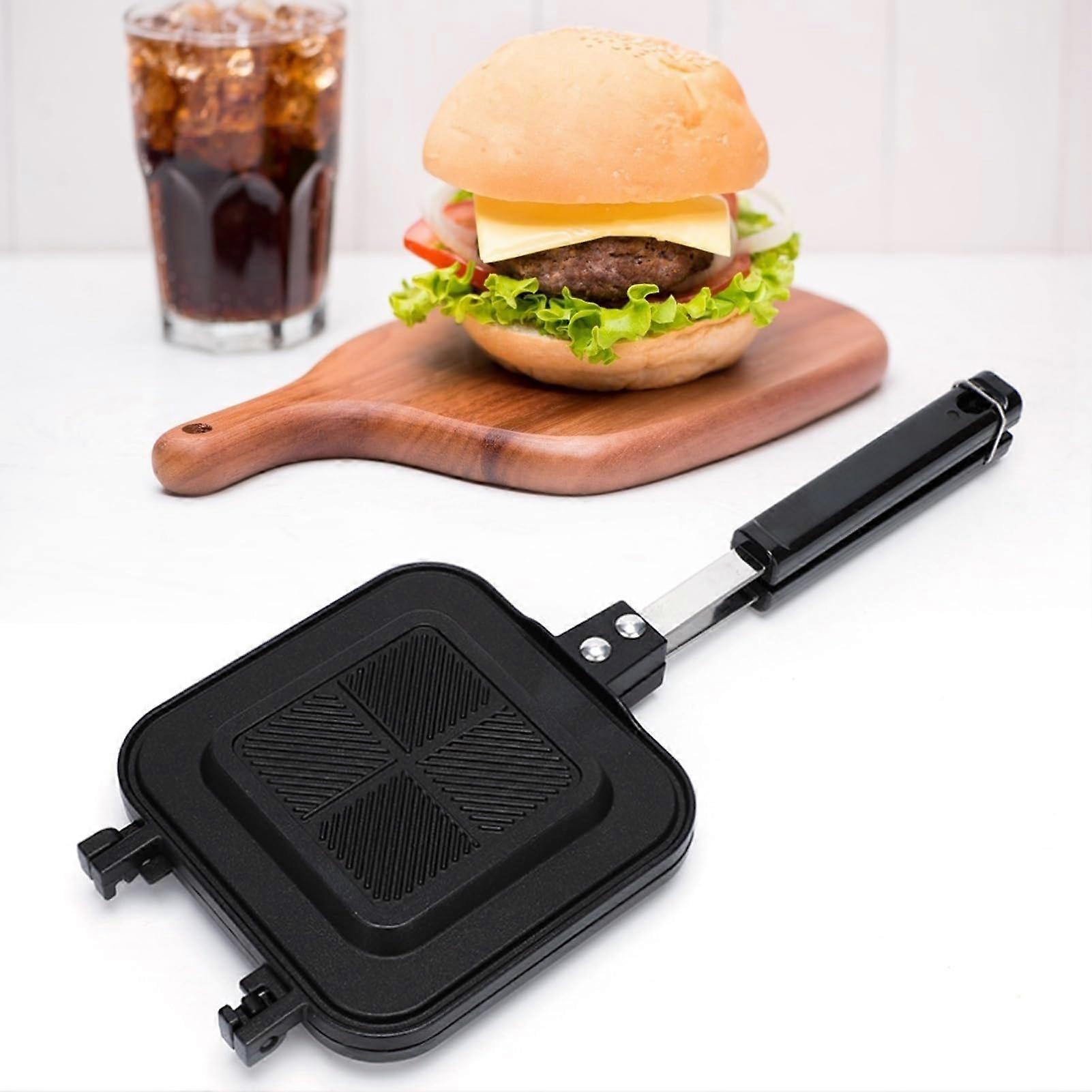 Sandwich Maker DoubleSided Nonstick Panini Press with Ergonomic Handle for Stovetop Cooking