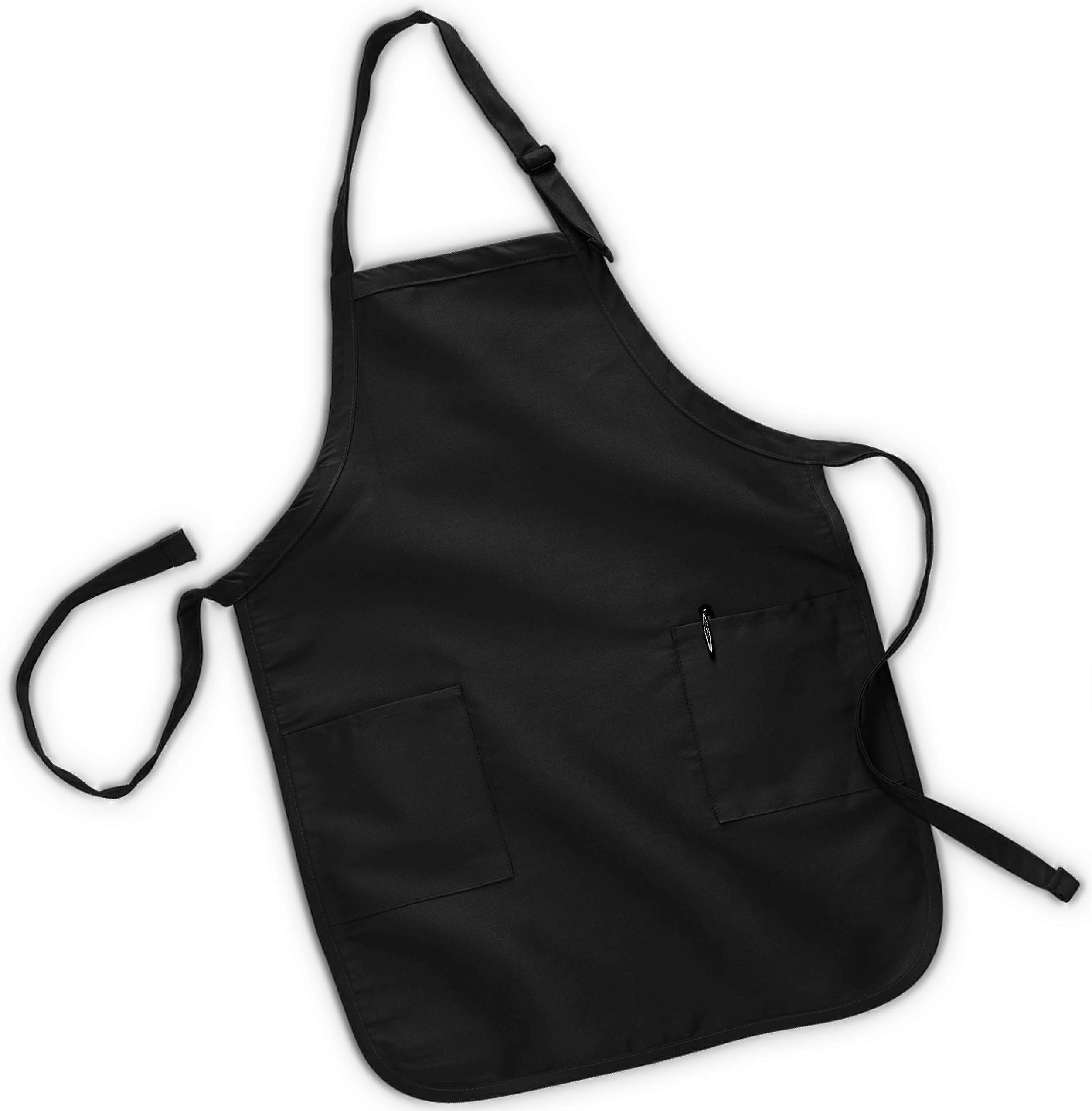 Unisex Adjustable Kitchen Apron for Cooking and Grilling with Durable CottonPoly Blend and Pockets